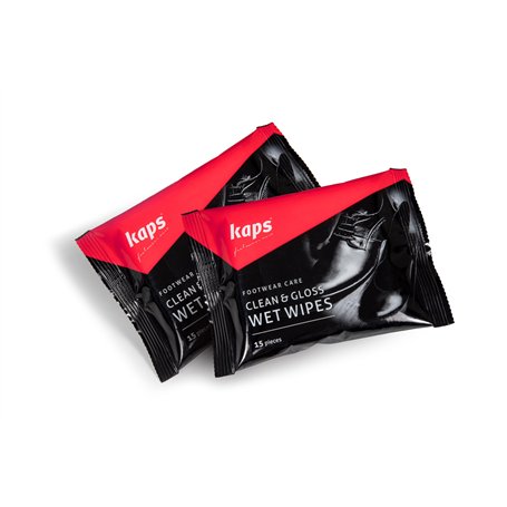 Kaps 2Pack de 15 Lingettes Humides Jetables Propres et Polies; Lingettes Nettoyantes pour Cuir Nubuck et Daim pour Chaussures
