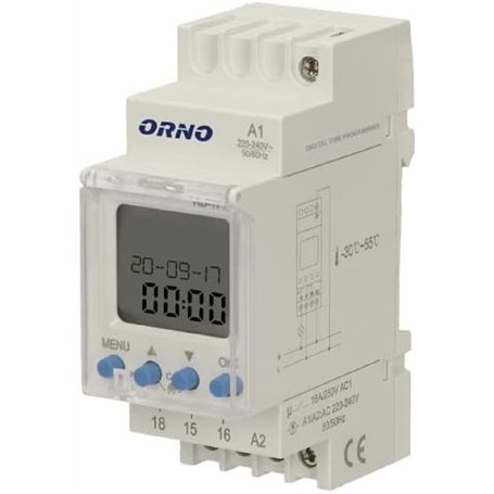 ORNO PRE-450 Programmateur Electrique Astronomique 52 Programmes Menu en 3 Langues avec 2 Sorties Relais et Fonction Pause de Nu