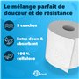 BOVE Lot de 56 rouleaux de papier toilette 3 couches - 250 feuilles par rouleau - Extra doux, solide et absorbant - Certifié FSC
