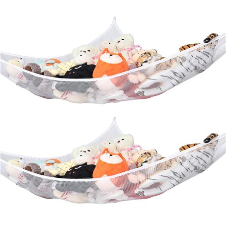 2PCS Rangement peluche Jouet Hamac enfant Filet de rangement hamac pour animaux en peluche Organisateur pour Chambre d'Enfant Bé