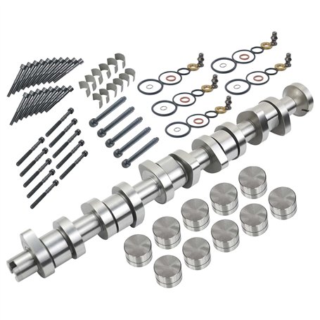 Niceke Jeu d'arbres à cames + 10 × Poussoirs hydrauliques 038109309A 070109101Q 2.5 R5 TDI Compatible avec BNZ BPC BPD BPE