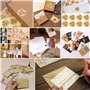 128pcs Mini Kraft Enveloppes, Papier Cadeau Vintage avec Autocollants, Cartes postales Invitation de fête d'anniversaire de mari