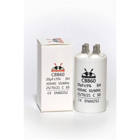Condensateur de moteur 450V 20 uF CBB60
