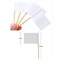 Febbya Drapeau des Cure-Dents Vide,100 Pièces Marqueurs de Drapeau Blanc Petites Toothpick Flags pour Fête Cheeseplate de Nourri