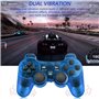 Achort 2 Pièces 2.4GHz Sans Fil Vibrations Double Gamepad Compatible avec PS2 Playstation 2 Double Shock