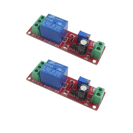 Aihasd 2 pièces NE555 Délai de l'oscillateur 12 V DC Réglable de 0 à 10 secondes Temporisation Module de commutation Minuterie à