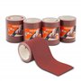 KENDO Lot de 4 rouleaux de papier abrasif de 93 mm x 5 m - Grain fin à grossier 60/120/180/240 - Convient pour ponceuse manuelle