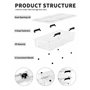 Cetomo Lot de 4 boîtes de rangement sous le lit avec couvercles et boucles durables - 50 L x 4 cm - Boîtes de rangement multi-us