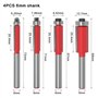 Baorder 6mm Tige Affleurante Garniture Routeur Bits Haut Roulement Routeur Bit Travail du bois Fraise Outil 4 Pièces Ensemble