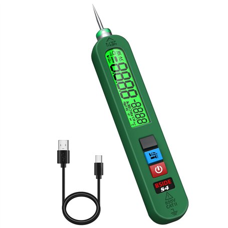 BSIDE Testeur de Tension Rechargeable Stylo Détecteur de Tension Sans Contact avec Grand Écran Mesure la Tension Sans Fil et la