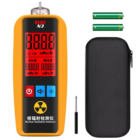 BSIDE N3 Détecteur de Rayonnement Nucléaire Compteur Geiger avec Grand Écran Alarme Commutable Dosimètre Radioactivité Détecteur