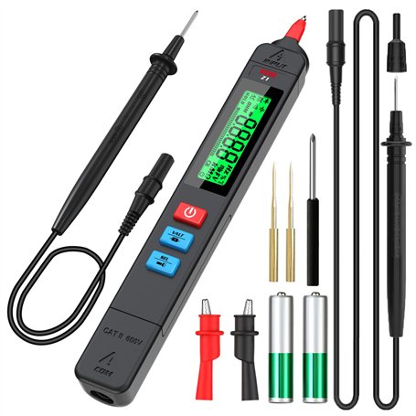 BSIDE Z1 Kit Testeur de Tension Sans Contact Unipolaire Multimètre Automatique avec Pinces Crocodiles