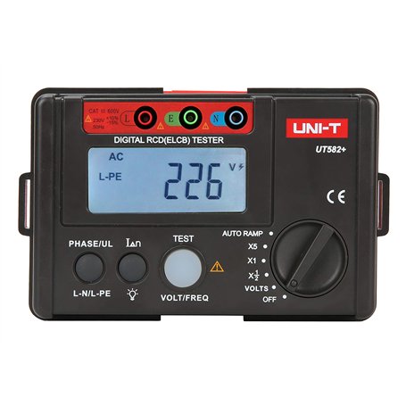 UNI-T UT582+ Digital RCD (ELCB) Testeur AUTO RAMP Leakage Circuit Breaker Meter avec Mis-Operation Buzzer