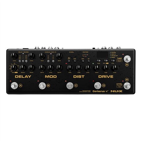 NUX Multi-effet guitare 16 effets Midi CERBERUS