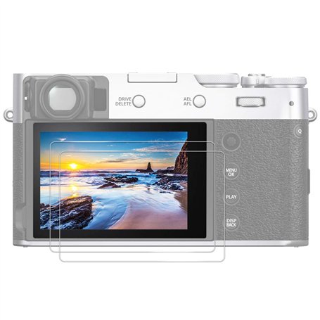 JJC (2 Pack) Films de Protection d'écran en Verre Trempé pour Appareil Photo Fujifilm X-M5 X100VI X100V X-T4 X-E4