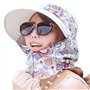 Femme Casquette Visière Large Bord Chapeau de Soleil Plage Voyage Eté Capeline de Camping Pêche Vélo Jardinage Pliable Protectio
