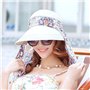 Femme Casquette Visière Large Bord Chapeau de Soleil Plage Voyage Eté Capeline de Camping Pêche Vélo Jardinage Pliable Protectio