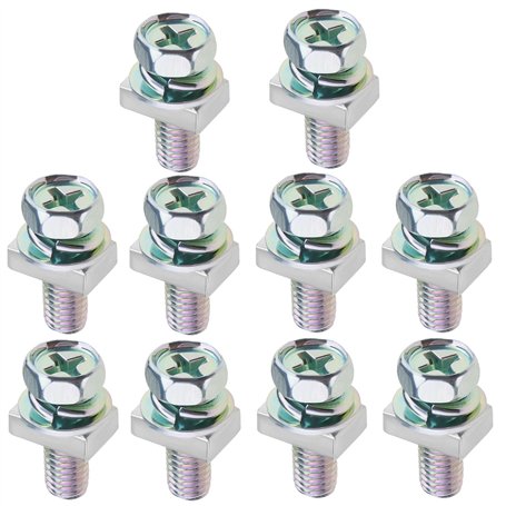 The Lord of The Tools Lot de 10 boulons et écrous de Batterie de Moto en Acier au Carbone M5 x 14 mm Vis et écrous carrés pour M