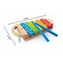 Hape - Xylophone Arc-en-Ciel en Bois - Jouet Enfant en Bois 3 pièces - Instrument de Musique pour Bébé dès 12 Mois - Jeu Musical