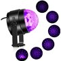 Boule disco à lumière noire UV, LUNSY 6W LED Lumières de scène activée par la musique 7 modes d'éclairage Effets d'éclairage ave