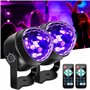 Boule disco à lumière noire UV, LUNSY 6W LED Lumières de scène activée par la musique 7 modes d'éclairage Effets d'éclairage ave