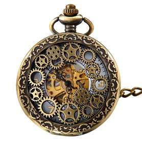 JewelryWe Montre à Gousset Homme Mécanique Automatique