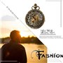 JewelryWe Montre à Gousset Homme Mécanique Automatique,Montres de Poche à Quartz Vintage Bronze,Montre Gousset Steampunk Homme R