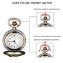 JewelryWe Montre de Poche à Gousset Pendantif Mode Rétro Creux Papillon Fleurs Ronde Bronze Pendentif Collier Chaîne