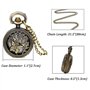 JewelryWe Montre de Poche à Gousset Pendantif Mode Rétro Creux Papillon Fleurs Ronde Bronze Pendentif Collier Chaîne