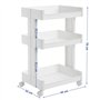 SONGMICS Étagère sur roulettes 3 Niveaux Plastique Polypropylène Gain de Place Cuisine Salle de Bains Rangement des Affaires Bla