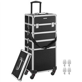 SONGMICS Valise à maquillage Mallette de maquillage Trolley à maquillage bijoux et cosmétique Beauty case Grande taille