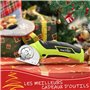 SnapFresh Ciseaux Electrique Cutter Rotatif ÉLectrique 4V Universels avec 2 Lames Sans Fil pour DIY/Papier/Carton/Cuir/Tapis/Pla