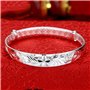 Bracelet , Mode Fleurs Larges Solides Blooming Sculpté Bracelet De Manchette Exquis Réglable Ouvert Couples Amulette Bracelet Po