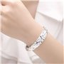 Bracelet , Mode Fleurs Larges Solides Blooming Sculpté Bracelet De Manchette Exquis Réglable Ouvert Couples Amulette Bracelet Po