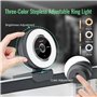 Angetube Streaming Webcam avec microphone - 1080P 60FPS USB WebCam avec lumière circulaire et télécommande - Caméra Web HD avec 