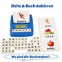 BOHS Jeu d'alphabétisation allemande - 120 mots et 60 cartes flash - Jouets éducatifs d'apprentissage de la langue préscolaire