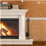 vounot® Ensembles d’Outils de Cheminée 4 Pièces en Métal Serviteur de Cheminée Balai Pelle Tisonnier et Support pour Poêle à Boi