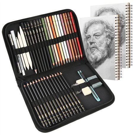 hhhouu Professionnel Colore Crayons de Dessin Art Set