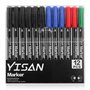 YISAN Marqueur Indélébile,4 Couleurs 12 Marqueur Permanent,Marqueur Pointe Superfine sur Plastique,Métal，70795