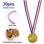 SULOLI 30 Pièces Médailles Enfants-Médaille d'or avec Rubans de Cou-Plastique Medaille Recompense pour Jeux Scolaires