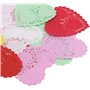 JOFONY Lot de 200 napperons en papier en forme de cœur, dentelle colorée pour gâteaux, dessous de verre et décoration de vaissel