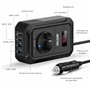 BESTEK Convertisseur 12v 220v 230v 240v 200W Prise Allume Cigare Transformateur de Tension,4 Ports USB et 1 Prises EU, Chargeur 