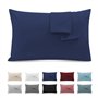 Taie Oreiller 50x70 Lot de 2 en Premium Microfibre - avec Fermeture Éclair Invisible- Housse Coussin Doux
