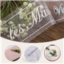 Tulle “Vive les Mariés” 8cmx10m Rouleau Ruban Blanc Paillette Décoration Mariage pour Nœud Voiture Chaise Table Bouquet Emballag