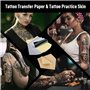 STIGMA 30 Unités Accessoires de Tatouage, 10Pcs Peau Synthétique Tatouage et 20Pcs Papier de Transfert pour Tatouage, Ensemble d
