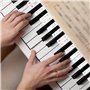 SULOLI 88 Touches Silicone Piano Sticker, Etiquettes de Notes de Piano Amovibles pour Toutes les Touches 88/61, Autocollants en 
