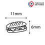 Tampon fidélité sandwich | Cachet encreur | 11mm | Carte de fidélité | snack panini stamp