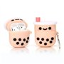 Derhom en Silicone Airpods Couverture Mignonne Drôle Compatible pour Apple Airpods 1 et 2 [Drôle Drôle Série] (Thé au Lait perlé