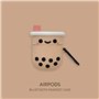 Derhom en Silicone Airpods Couverture Mignonne Drôle Compatible pour Apple Airpods 1 et 2 [Drôle Drôle Série] (Thé au Lait perlé