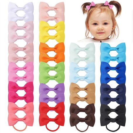 40pcs bébé filles cheveux arcs élastiques à cheveux serre-tête élastique queue de cheval titulaire bande de caoutchouc corde à c